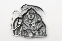 Grim Reaper Red Eyes Metal Novelty Fashion Belt Buckle