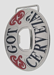 Bottle Opener Belt Buckle Western Men Rodeo Cowboy New Got Cerveza? Spanish Text