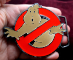 Vintage Ghostbusters 2&Prime; Belt Buckle Used Retro Logo Style Enamel 2009 Columbia