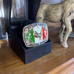 Mexican Flag Charro Cowboy Belt Buckle Hebilla Vaquera Made In Mexico