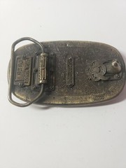 NAVY BELT BUCKLE Vintage Brass Leather Front