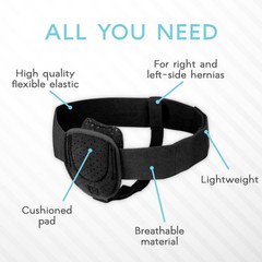 Adamson H2: Hernia Belts for Men – Adjustable 90-120cm, Charoal Black