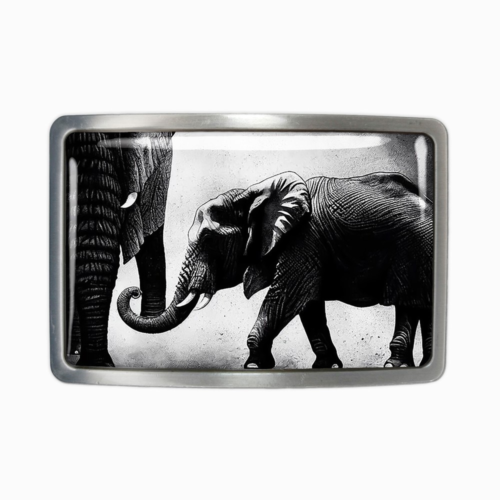 Elephant Belt Buckle – African Animal Minimalist Art Handmade Belt Buckle – 659