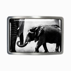 Elephant Belt Buckle – African Animal Minimalist Art Handmade Belt Buckle – 659