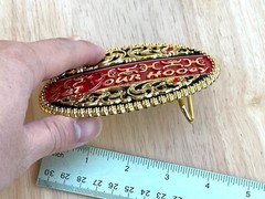 Western Buckle Gold Black Red Cowboy 4×3 for 2 » Hooey Buckle Hebilla Vaquero