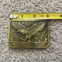 Freedom Is Not Free Brass Belt Buckle