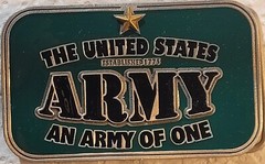 US Army Pewter/Enamel Belt Buckle – Great Gift – Free Shipping