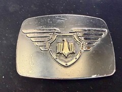 Thunderbird Shield Wings Crest Logo Enameled Belt Buckle Chrome Brand #6172