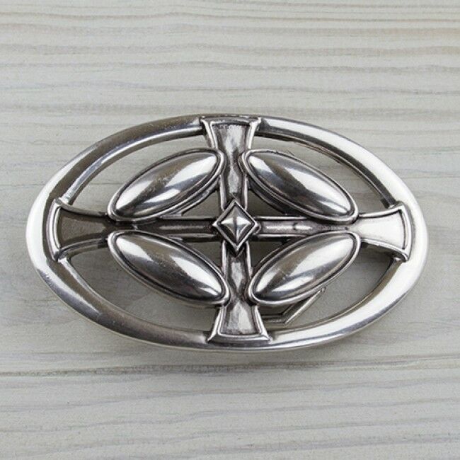 Oval Belt Buckle Silver Knot Cross Interchangeable Buckle GS5307