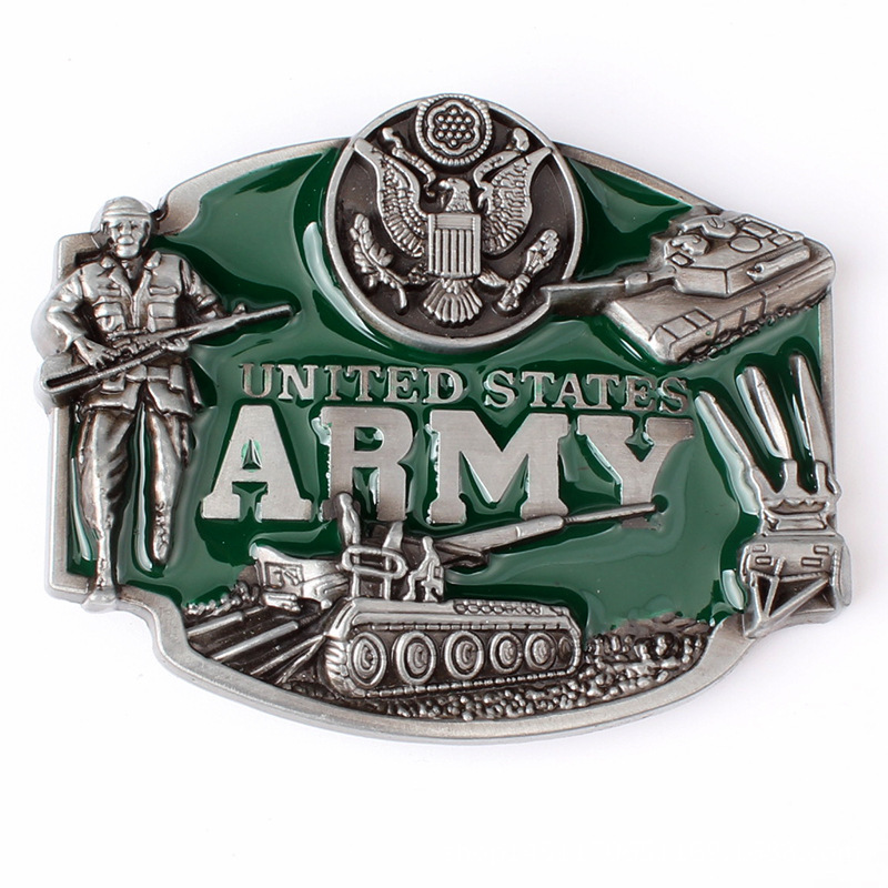 United States Army Belt Buckle American Cowboy Motorcyclist (ARM-01)