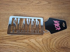 NWT SLAYER Heavy METAL MERCH SILVER LOGO BELT BUCKLE BRAVADO 5×2.5 2005