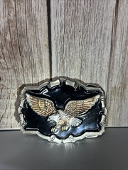 Vintage 1983 Enameled Harley Davidson Eagle Belt Buckle American Buckle Co