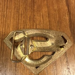 DC Comics Superman Gold Rhinestone Men&rsquo;s Metal Belt Buckle Interchangeable