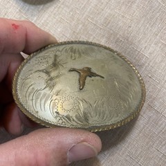 Vintage Comstock Silversmiths Silver Engraved with pheasant Western Belt Buckle