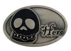 Sugar Skull Belt Buckle Tattoo Halloween Party Costume Style Pirate Flaming Men