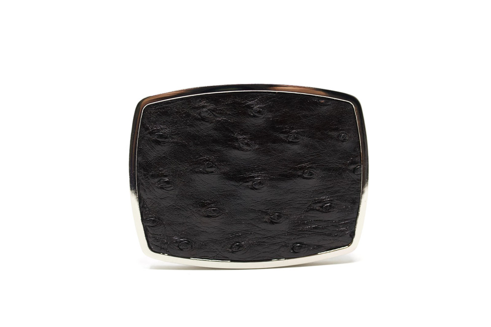 Ostrich Belt Buckle, Exotic Belt Buckle, ( 1.5 ») Removable Western Buckle