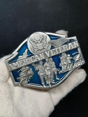 1988 Siskiyou American Veteran Enameled Belt Buckle