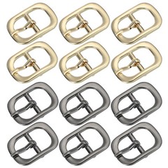 12Pcs 0.5&Prime; Single Prong Metal Roller Pin Belt Buckles Light Gold/Black