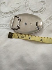 Bucking bronco belt buckle silver tone