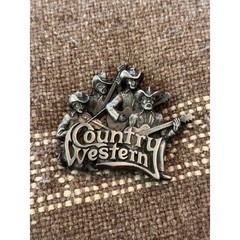 Vintage Bergamot Country Western Silver Music Musician Fiddler Belt Buckle