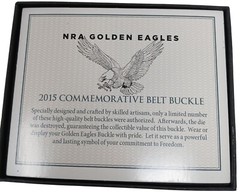 NRA Golden Eagles 2015 Commemorative Belt Buckle Red White Blue Enamel Shield D6