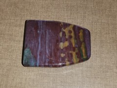 Vtg. Belt Buckle Large Natural Stone Polished Hand Made 3 1/2&Prime; x 2 1/2&Prime;
