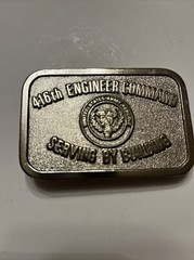 416 Engineer Command Serving Building Army Reserve USA Vintage Belt Buckle