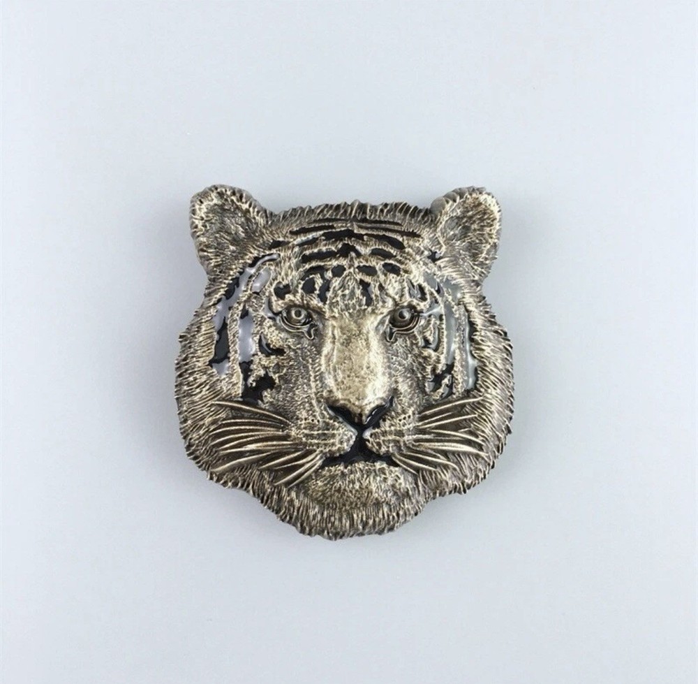 Antique Bronze Plated Tiger Metal Belt Buckle