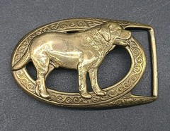Leonard P. Reid Bronze Labrador Orvis Belt Buckle 2001