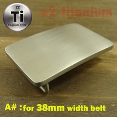 Titanium anti-allergy rectangle plate Belt Buckles for 1.5&Prime; or 1.3&Prime; belt XZ331