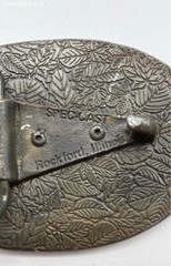 Dekalb Brown Belt Buckle Leather Metal Spec Cast Rockford Illinois – Size