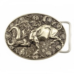 Taurus german silver belt buckle, Taurus Bull Horoscope Astrological Zodiac Sign