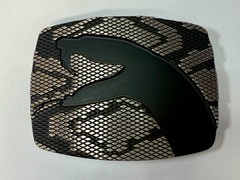Snake Head On Snake Skin Pattern Chrome Brand Vintage Belt Buckle