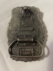 1983 American Eagle Theme Belt Buckle Black Lacquer -Heavy, Serial #OD1243