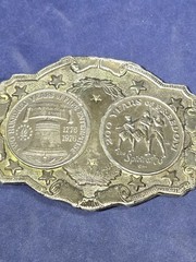 Vtg 1976 Lewis Buckles Spirit of 76 Liberty Bell USA Bicentennial Belt Buckle