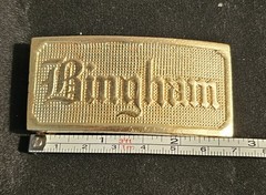 Men&rsquo;s Brass « Bingham » Belt Buckle Engraved Textured Metal Fits 1.5 in Belt