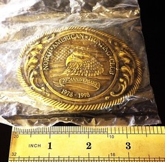 North American Hunting Club Member Belt Buckle 1978-1998 20th Anniversary Brass