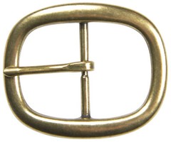 Brass Oval Center Bar Buckle – Fits 1-1/2&Prime; Belts – The Belt Shoppe
