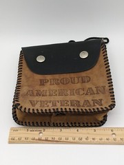 Proud American Veteran Brown/Tan Belt Bag Personal Accessory Case