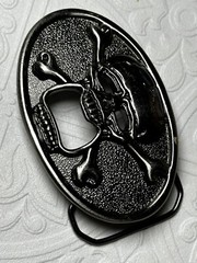Mens Belt Buckle Silver Skull And Cross Bone Bottle Opener Biker Goth Punk KALAN