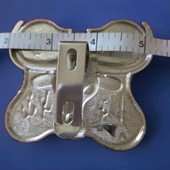 Longhorn Steer/Bull Clip On Belt Buckle Cactus Desert Landscape Silvertone