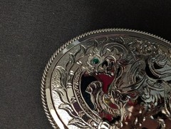 Vintage Western Horse Head Belt Buckle Silver Tone Cowboy Rodeo Equestrian