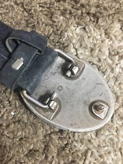 Western Cowgirl Flower Pattern Black Metal Belt Buckle On Old Belt C73
