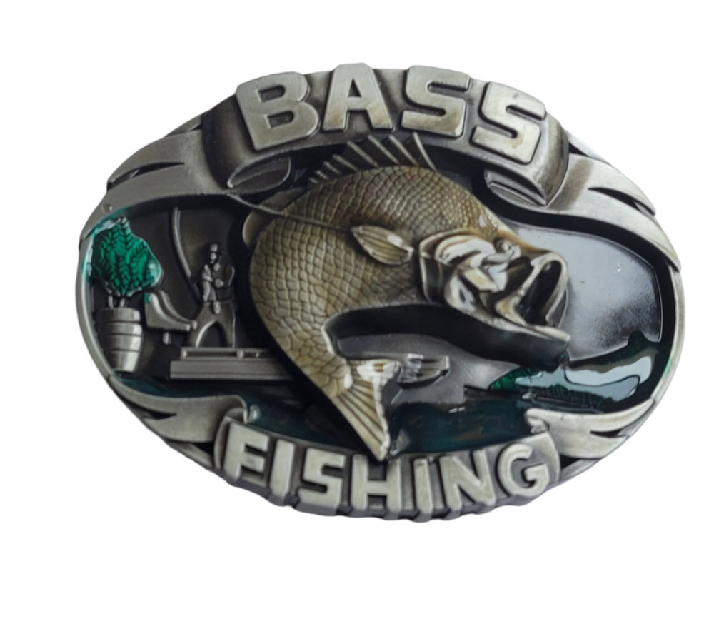Silver Finish Fisher Belt Buckle Western Fisher Belt Buckle – Bass Fishing