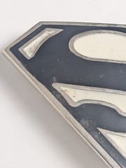 Superman Belt Buckle Black & Silver Enamel Shield Logo DC Comics Superhero