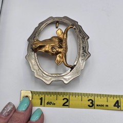 Western Belt Buckle Bull Head Silver Tone Gold Tone Western Cowboy Vintage Rodeo