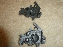 Lot of 2 Vintage 1970s Brass Ladder Fire Truck Belt Buckles 3 1/4&Prime; Wide