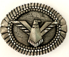 Navajo style Eagle Belt Buckle EJC 1994 Southwestern