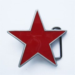 Vintage Style Red Enamel Star Belt Buckle Boucle de ceinture Stock in the US