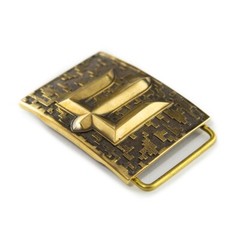 Handmade brass belt buckle Ukrainian Armed Forces, Military Ukrainian tident